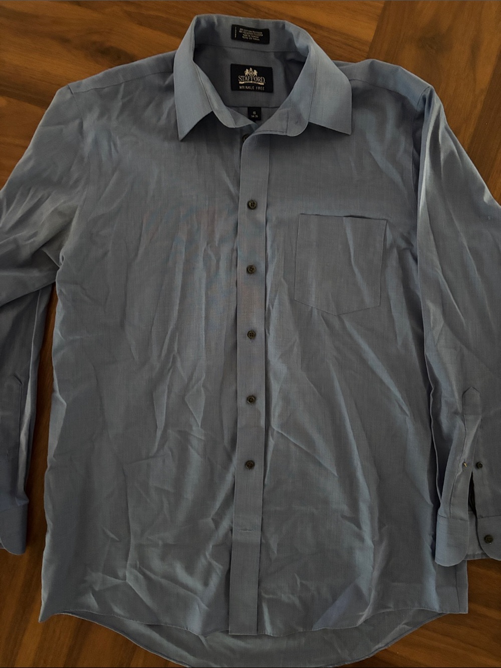 Stafford Men's Solid Light Blue Dress Shirt